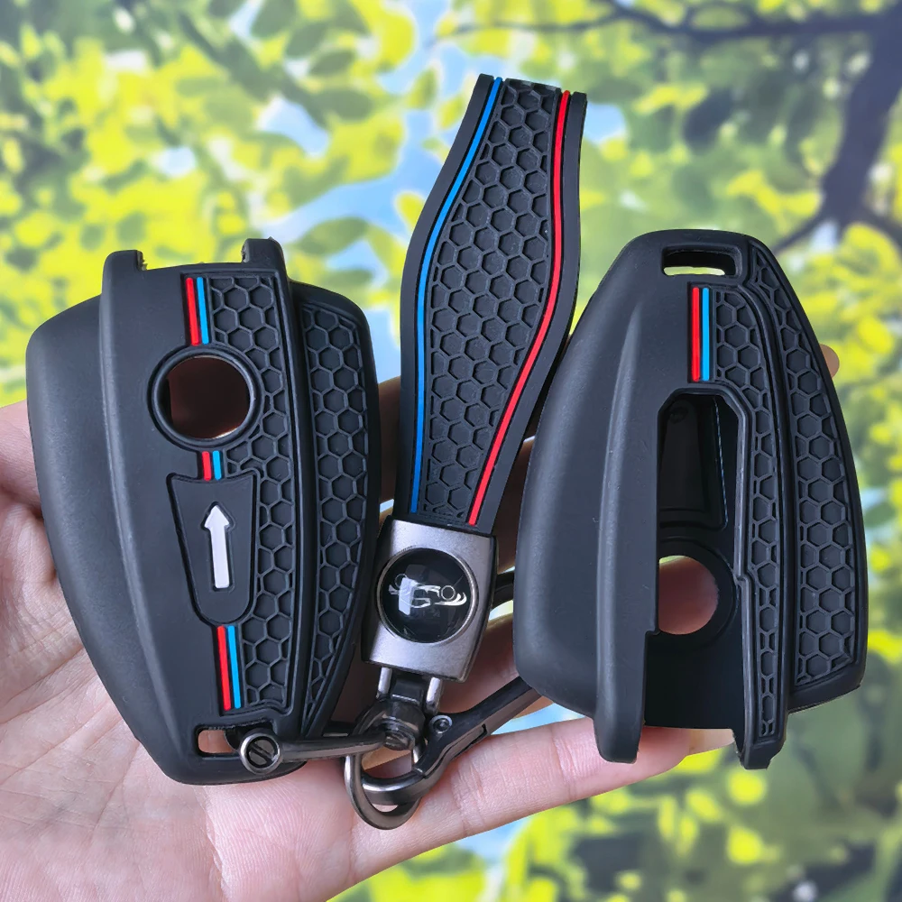 High‑Grip M Racing Line Honeycomb Silicone Key Holder With Keychain For BMW R18 2020‑2024 R18B Bagger R18 Transcontinental