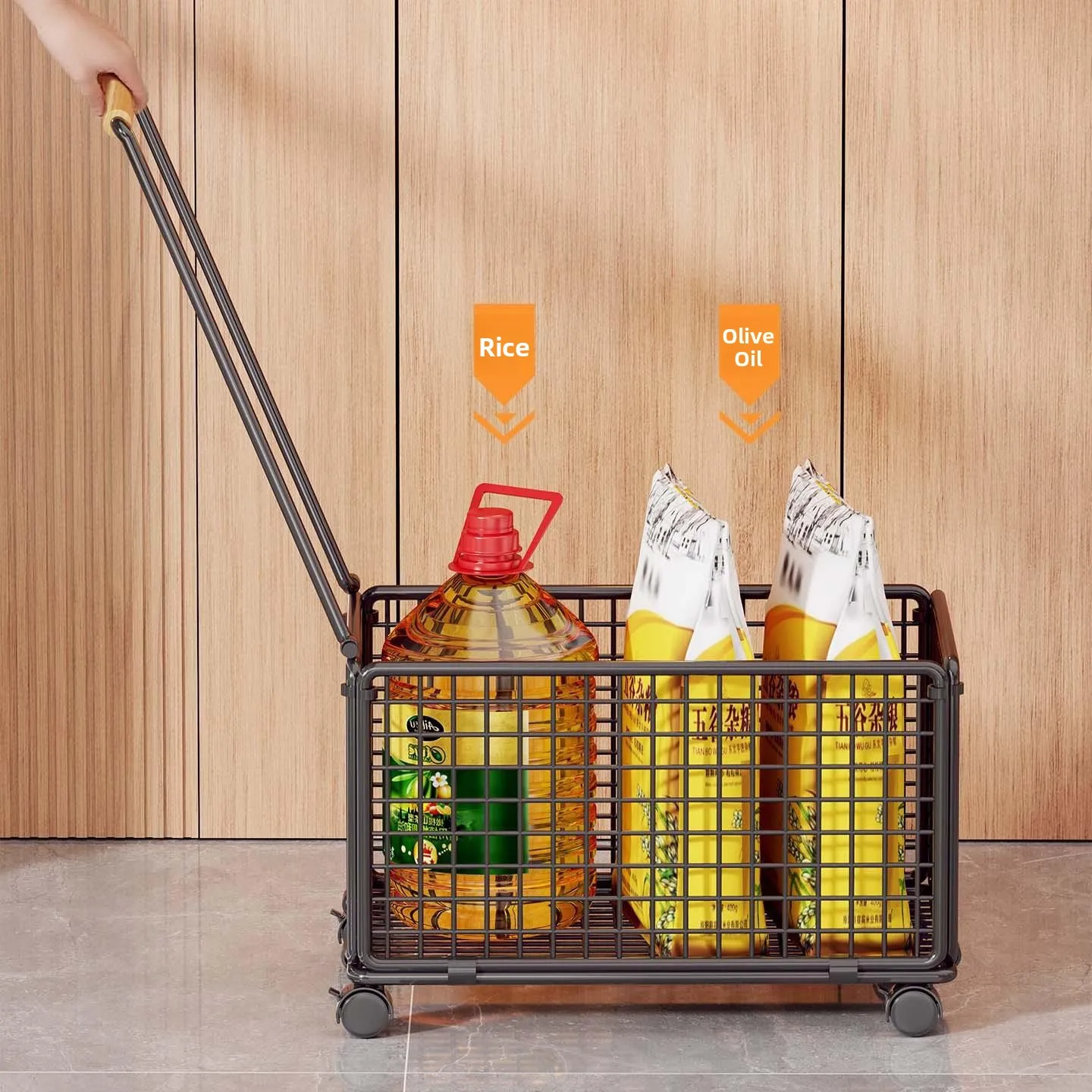 ポータブル軽量ショッピングカート野菜購入カートペットプルロッドトレーラー家庭用高齢者向け便利なトロリー鉄製