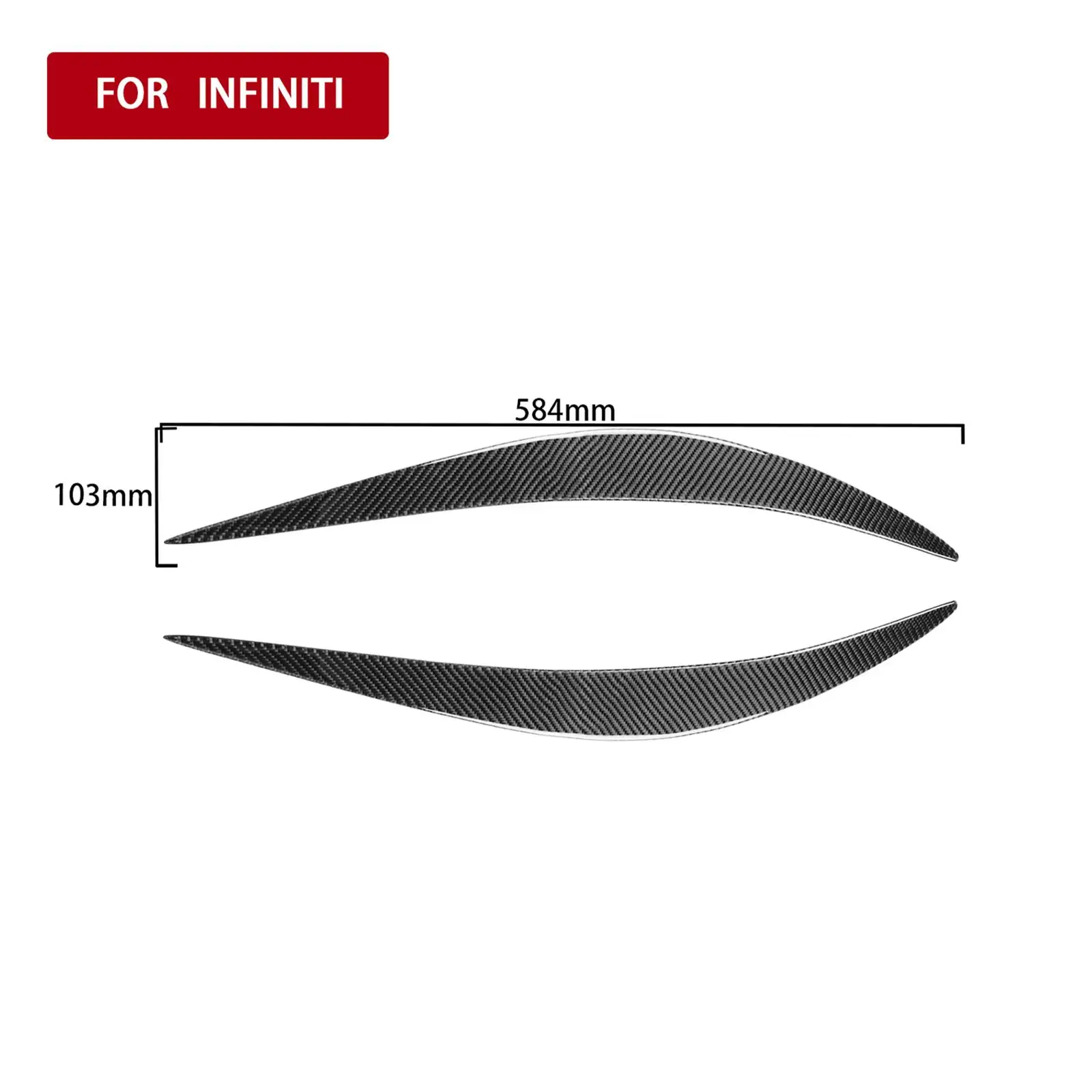 Headlight Eyelid Strip Trim for Q50 Spare Parts Easy to Install Replacement image 6