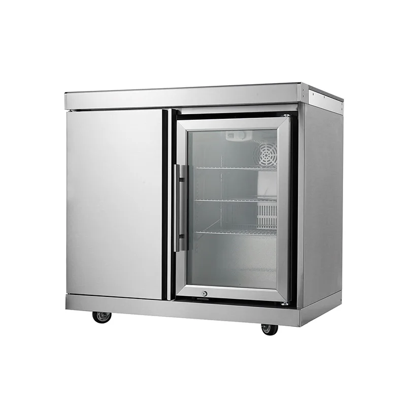 Luxury Outdoor Garden Kitchen Cabinet Storage Cabinet Refrigerator With One Single Door Refrigerator