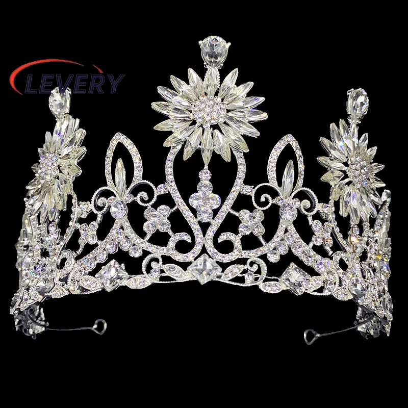 

Levery Women Wedding Bridal Tiara Hair Accessories Vintage Crystal Bride Tiaras and Crowns Queen Crowns