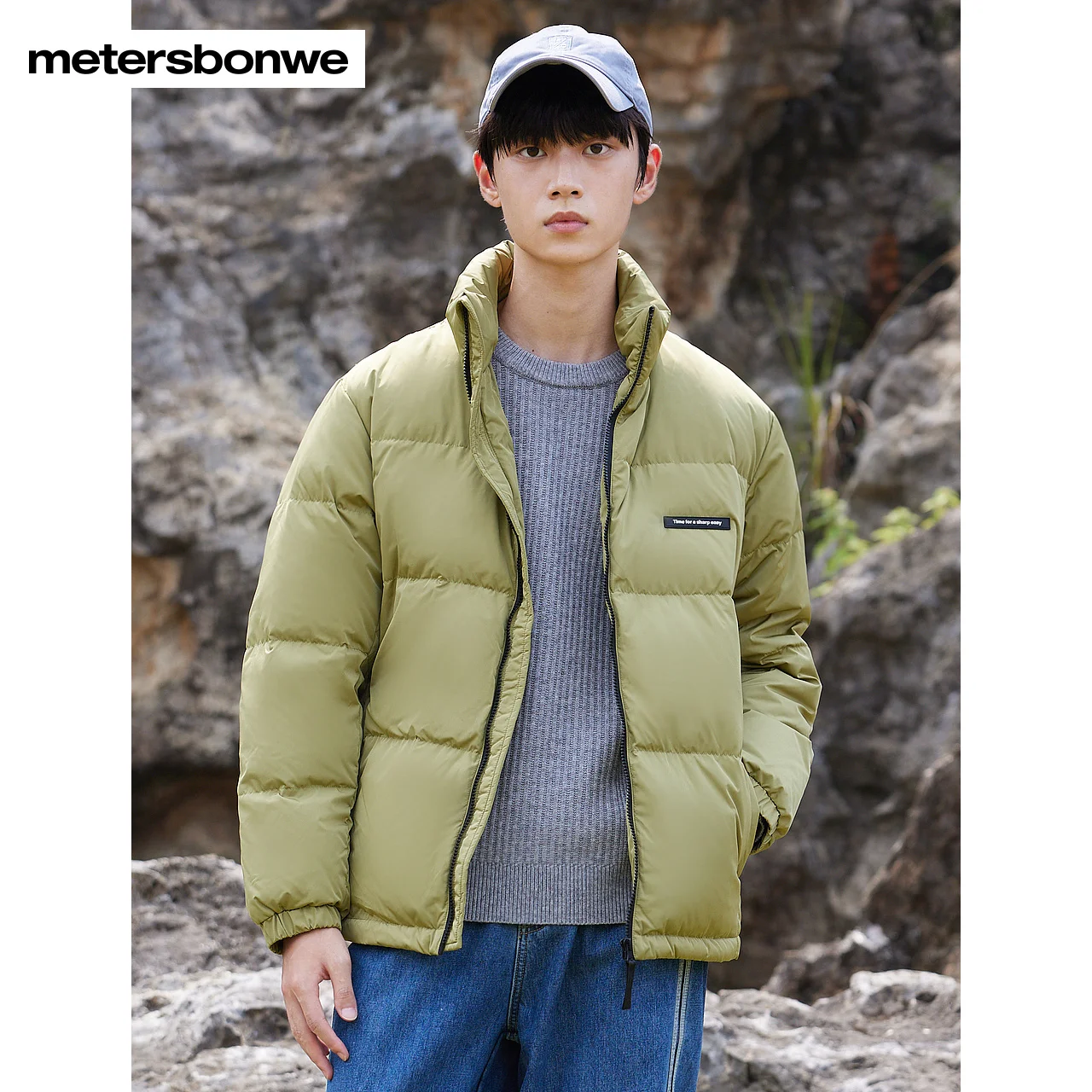 Metersbonwe-jaqueta masculina e feminina, casaco quente, casacos grossos masculinos, tops de marca amarela, nova moda, inverno 2023