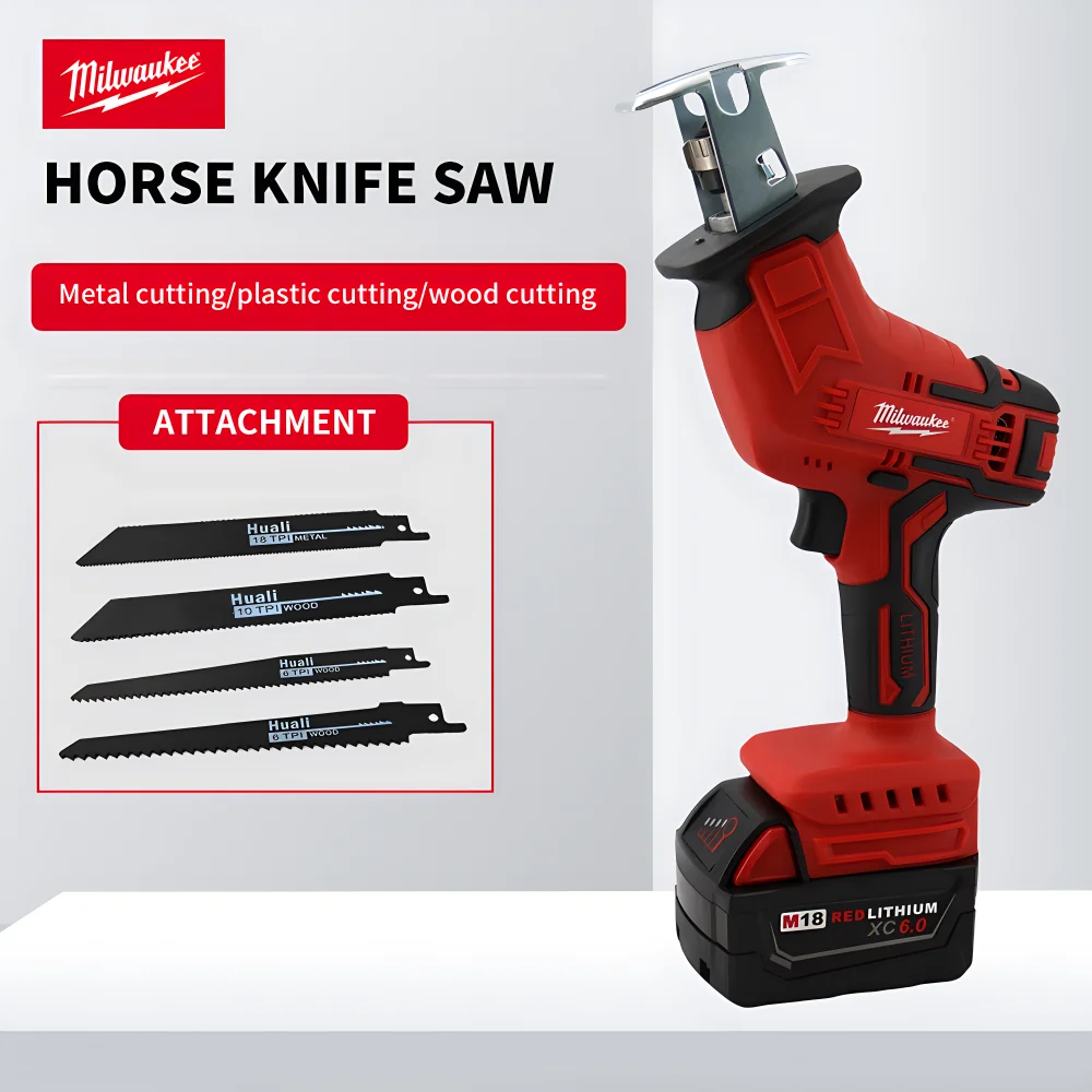 Milwaukee Cordless Reciprocating 18V Battery Electric Saw Horse Knife Saw Metal Pipe Cutting Handheld Power Tools Multifunctiona