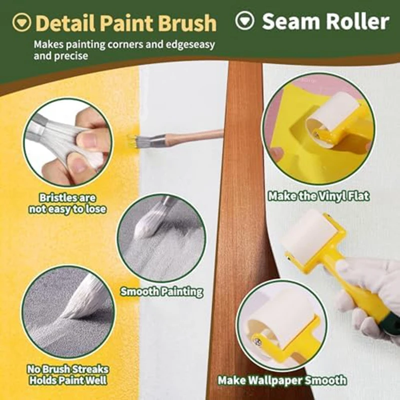 Wallpaper Smoothing Tool Kit Seam Roller For Wallpaper Hanging Contact Paper Vinyl Application Wallpaper Sticking