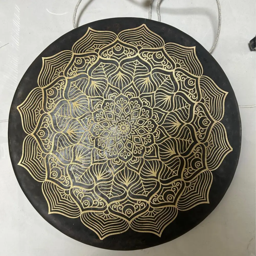 Sound Healing Gong Set-Mandala Flower Chau Gong with Stand 40/50/60/70cm Meditation Gong Deep Sound and High Vibration for Yoga