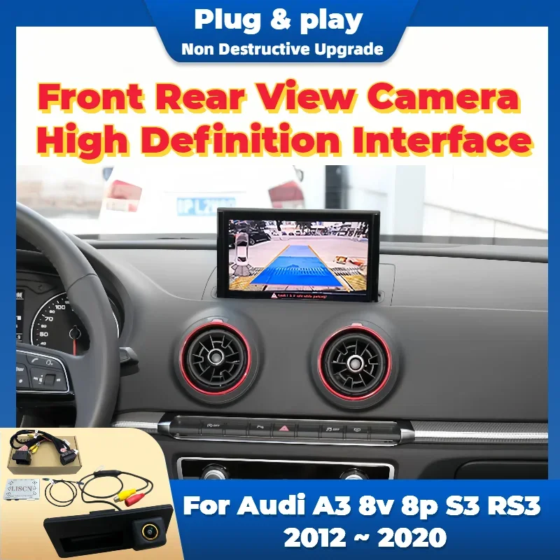 

HD Front Rear View Camera Kit Special For Audi A3 8v 8p S3 RS3 2012 ~ 2020 Original Screen / Plug & Play Parking Reverse Camera