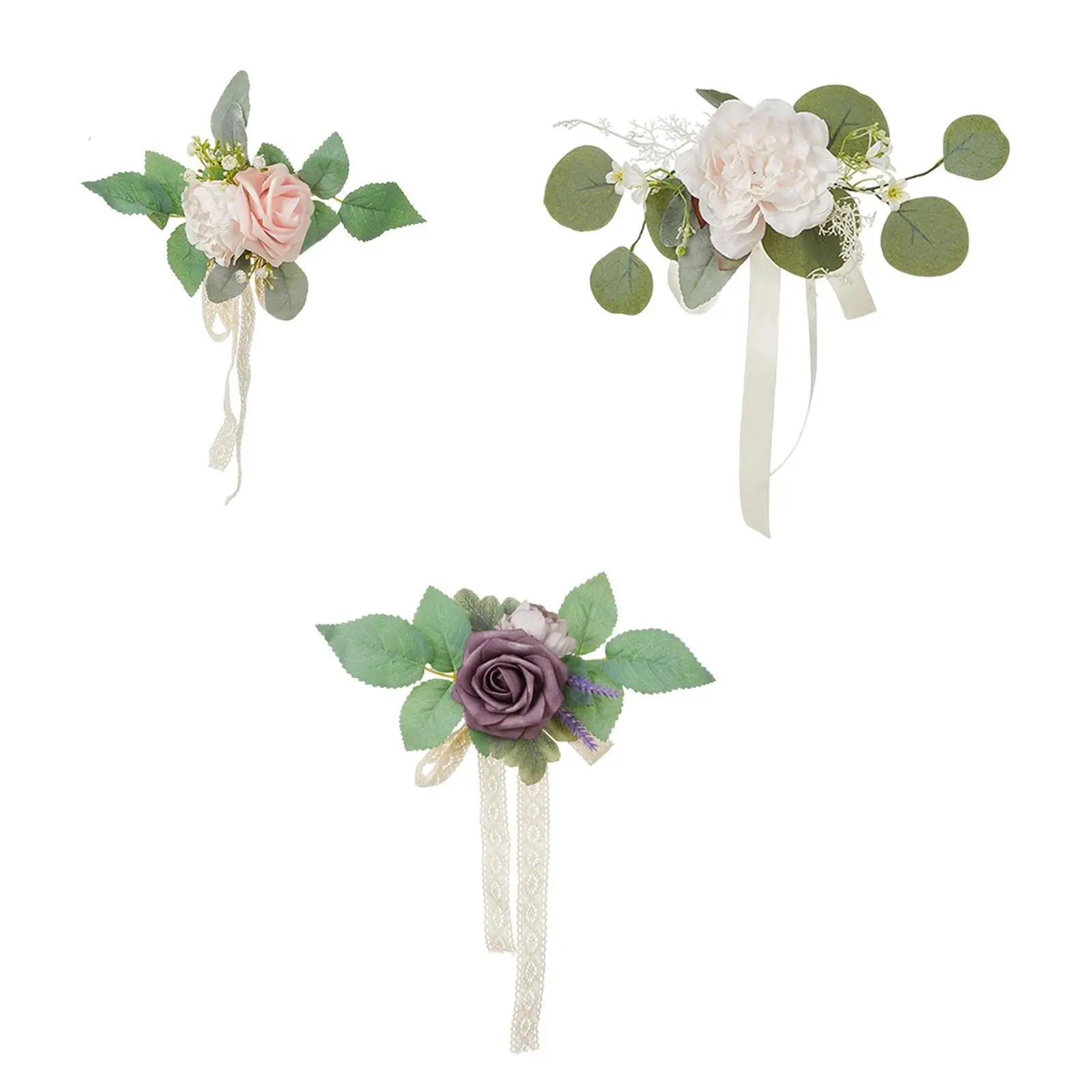 Mão pulso flor chá de panela floral dama de honra noiva elegante com fita decoração baile formatura boutonniere festa rosa corsage