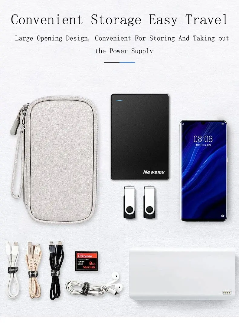1Pc NEUE Reise Veranstalter Tasche Kabel Lagerung Organisatoren Beutel Tragen Fall Tragbare Wasserdichte Doppel Schichten Lagerung Taschen Kabel – Detail 8