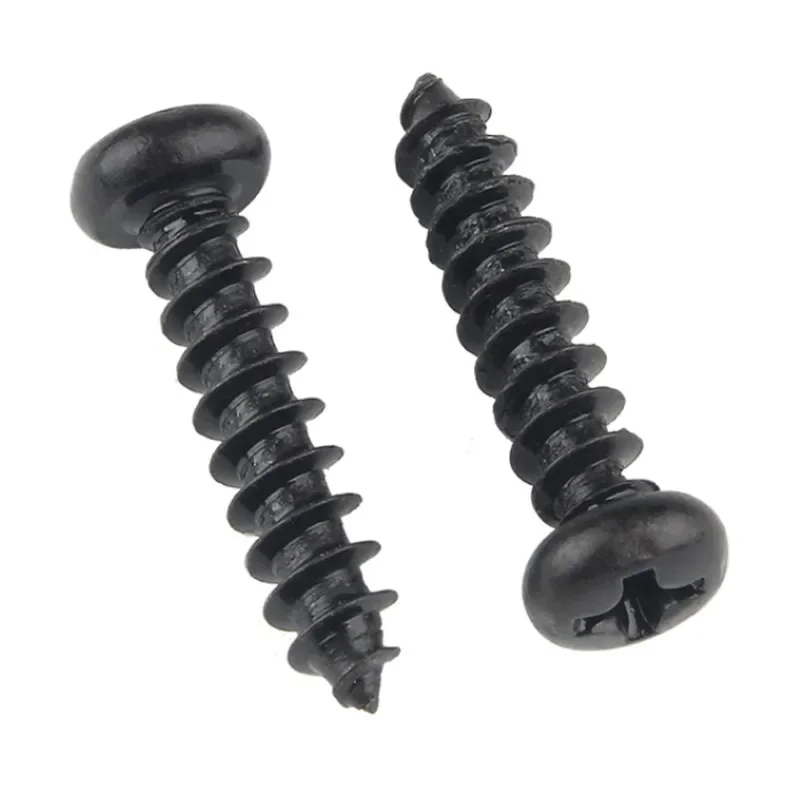 Mini Black Carbon Steel Cross Pan Head Self Tapping Wood Screw M1.2 M1.4 M1.5 M1.7 M1.8 M2 M2.3 M2.6 M2.8 M3 M3.5 M4