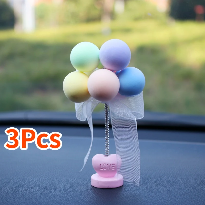 Car Ornaments Nodding Balloon Car Dashboard Decor Shaking Head Toys Bobblehead Car Accessories  accesorios para auto