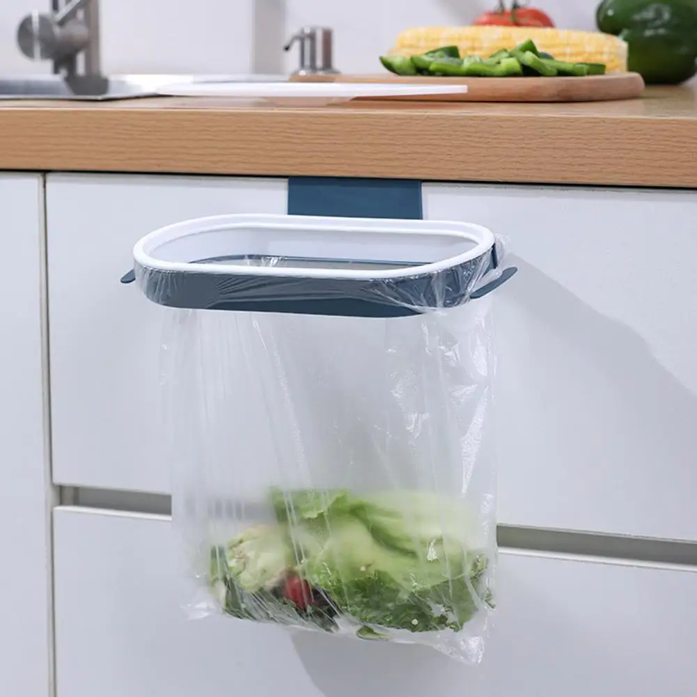 No-screw Garbage Rack Odor-control Garbage Rack with Secure Bag Holder Easy Installation Lid for Cabinet Edge Keep Space Clean