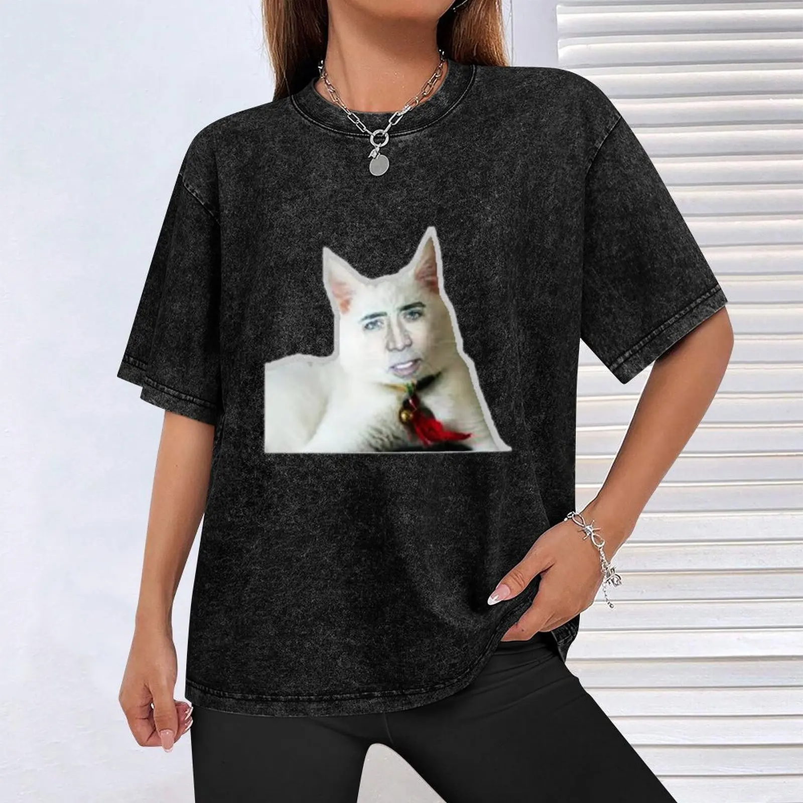 Nicolas Cage as Cat - Nicholas Cage - Nick Cage - Nic T-Shirt heavyweights kawaii clothes tshirts for men