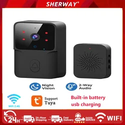 Tuya M8 สมาร์ท WiFi บ้าน HD Night Vision Video Doorbell,รีโมทคอนโทรลไร้สาย LOW-Power Electronic CAT EYE