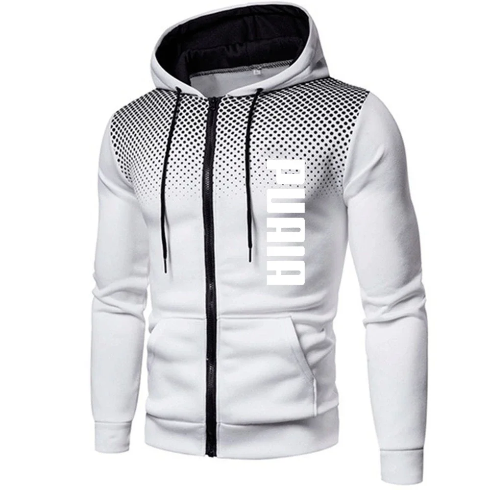 

Hot Sales Men's Hoodies Printing Casual Zipper Jacket Outdoors Sports Jogging Mens Clothing Fashion Round Dot Sweatshirts Coat