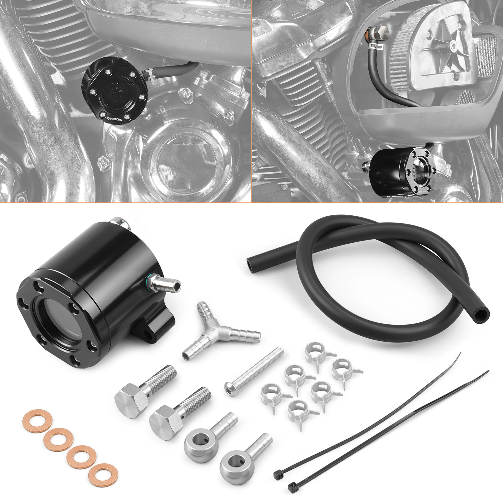 

1x External Breather Kit for Harley Street Glide FLHX/S Road Glide FLTRX/S 17-23 Breakout Fat Street Bob Fat Boy Low Rider 18-20