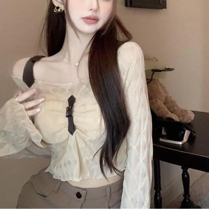 

Chic One oulder Thin Long Sve T-irt for Women Hot Girl Sle Home Use Sun Protection ort Length No Brand Registered