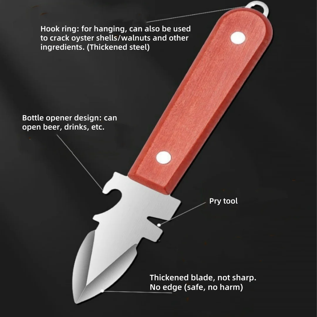 Oyster Knife Sharp-edged Shucker Shell Seafood Opener Tool Stainless Steel Clam Opener for Oyster Clam Toadfish Crab Shells