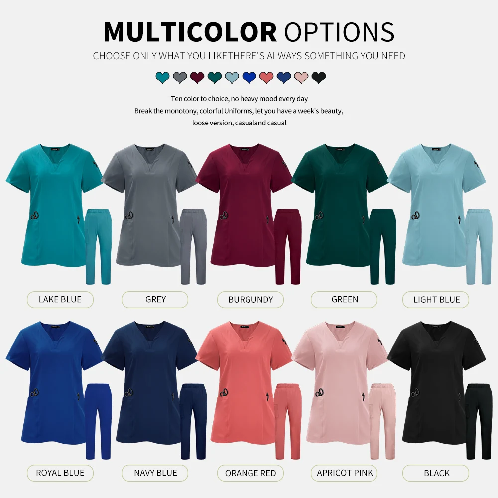 Verpleegster Medisch Uniform Sneldrogend Dierenverzorging Werkkleding Arts Scrubs Sets Operatiekamer Chirurgische Toga Korte mouw Elastische broek