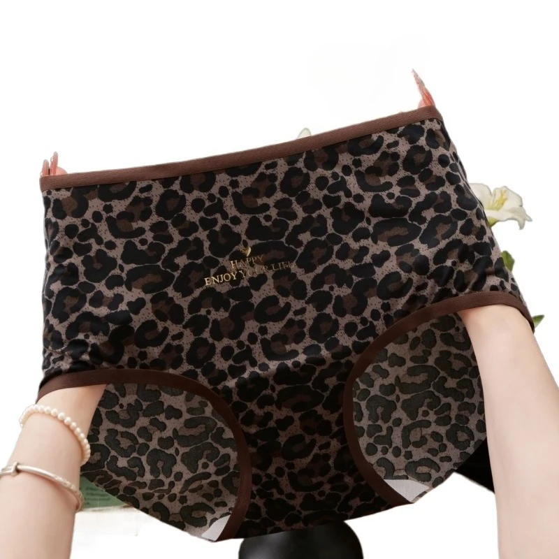 Presbyopia Classic Seamless High Waist Leopard Print Popular Women's Underwear Bacteriostatic Large Size Quick-drying Triangular