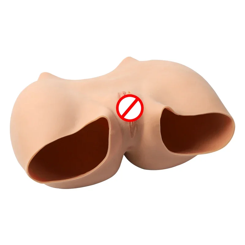 Plus Size Silicone Butt Lifter Fake Vagina Pants Artificial Body Enhancer Men's Buttocks Enlargement Leggings Women's Leggings