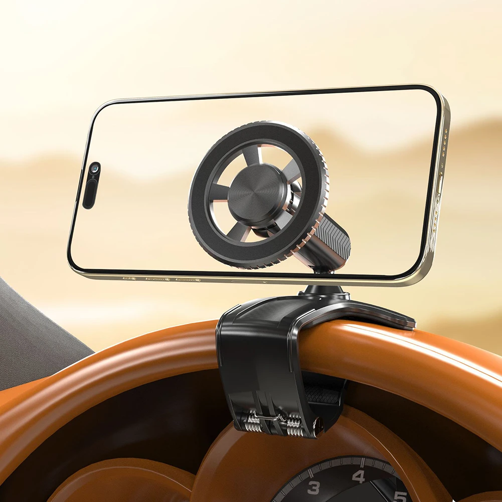 Supporto magnetico per telefono da auto Secure 360 °   Staffa per telefono cellulare con supporto per auto con adsorbimento magnetico del vuoto dal design antiscivolo rotante