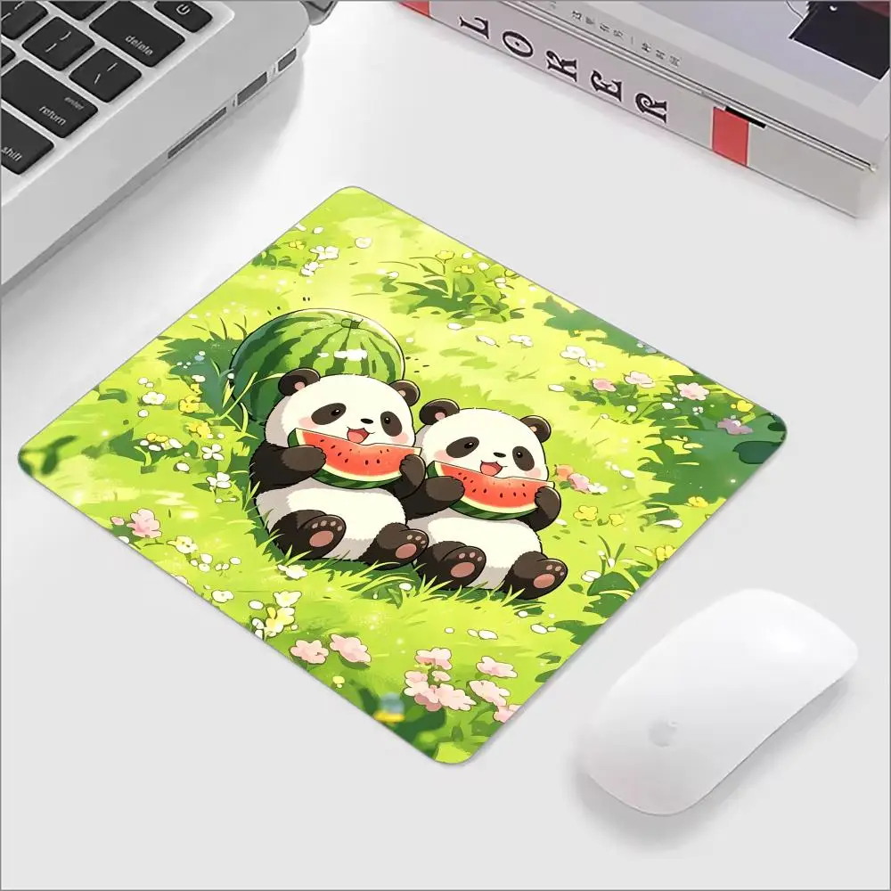 Kawaii Anime Panda Mouse Pad 40X45 Square Computer Office Game TableMat Pc Gaming Rubber Anti-slip Mousepad Small Decor Desk Mat