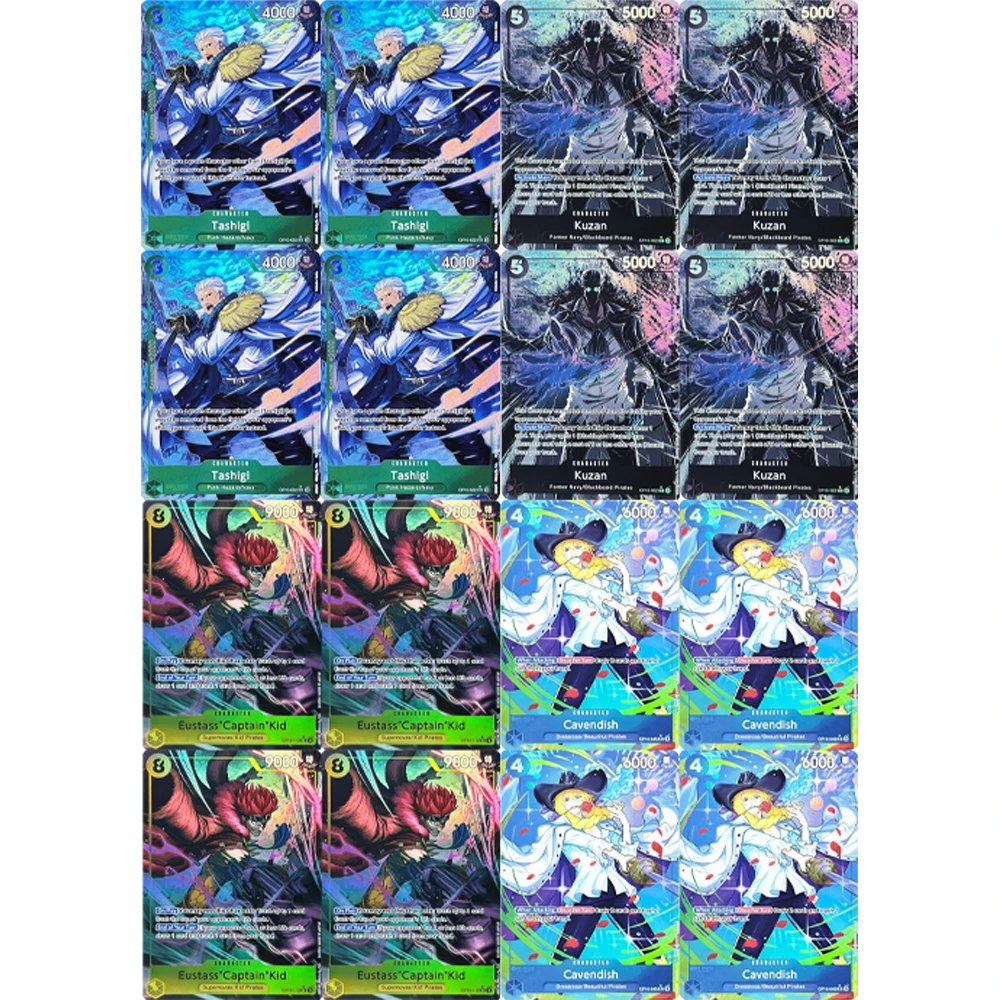 

4PCS One piece Character Proxy Game Card OPCG/TCG Luffy Sanji Trafalgar Law Kuzan Cavendish Anime Texture cards collectible toys