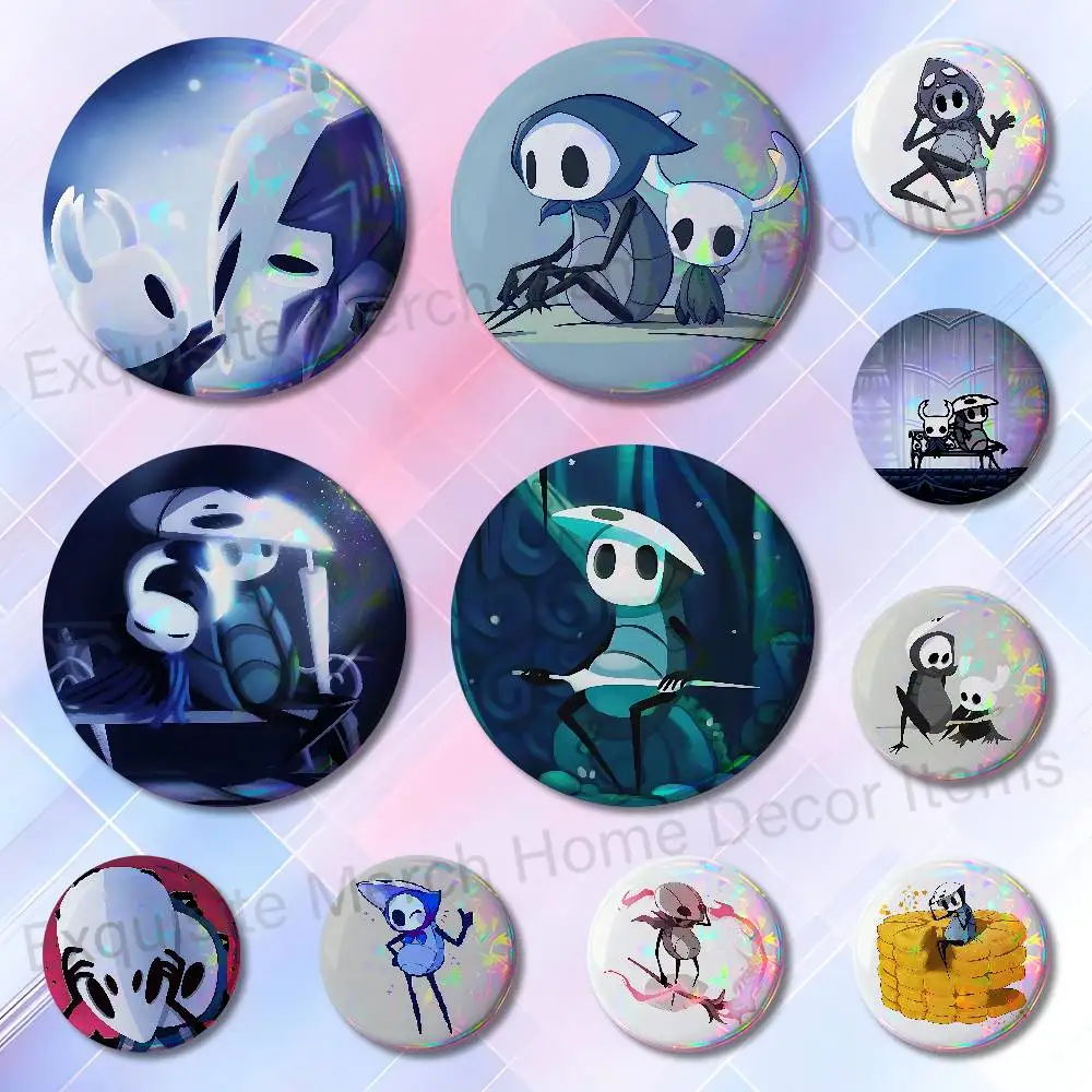 H-Hollow Knight Gentle Q-Quirrel Button Pin Daily Stylish Ornament Badge Exquisite Round Brooches Backpack Accessorie