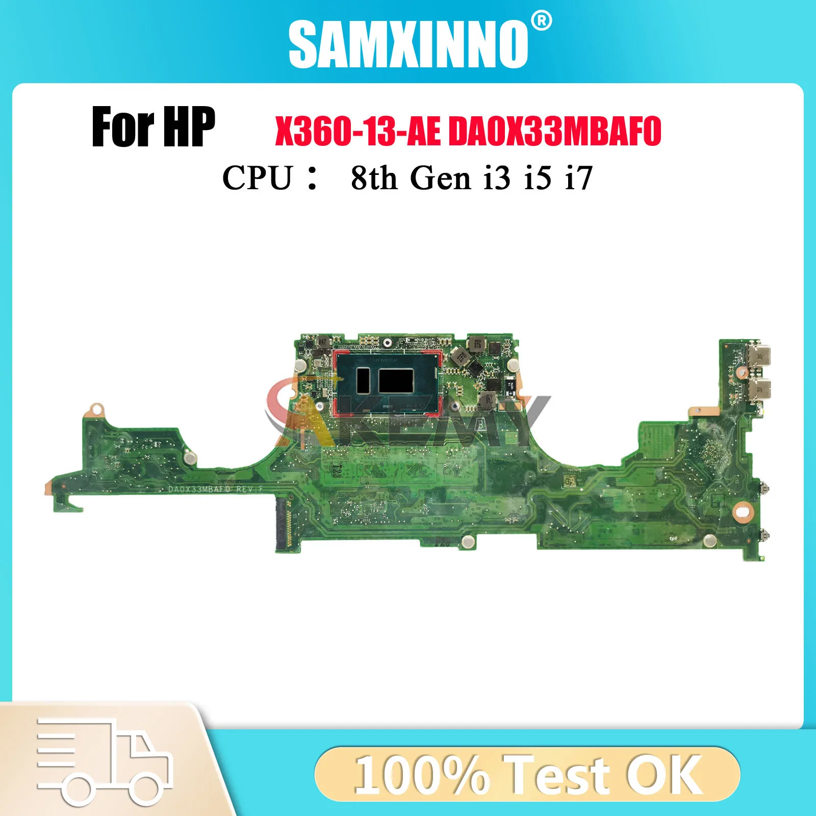 DA0X33MBAF0 Für HP Spectre X360 13-AE Laptop Motherboard Mit i5 i7 8th Gen CPU 8GB 16GB RAM 941883-001 941883-601