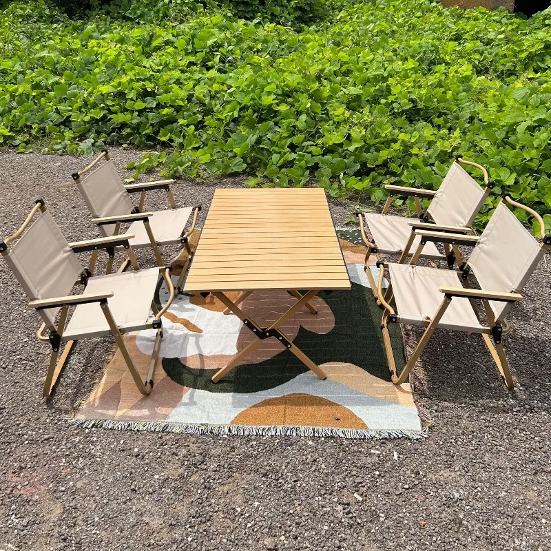 Outdoor Camping Folding Table Carbon Steel Portable Picnic Table Chairs Balcony Garden Outdoor Table Folding Table Camping
