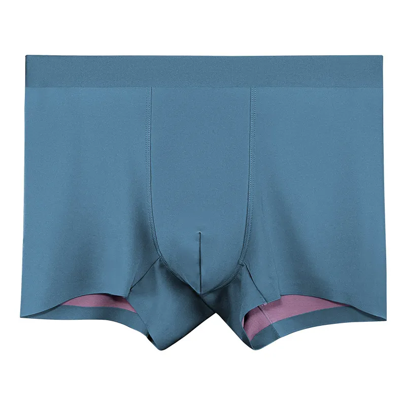 

3PCS Men's underwear: Modal double-sided seamless straight-leg pants with silk lining, comfortable four-corner shorts