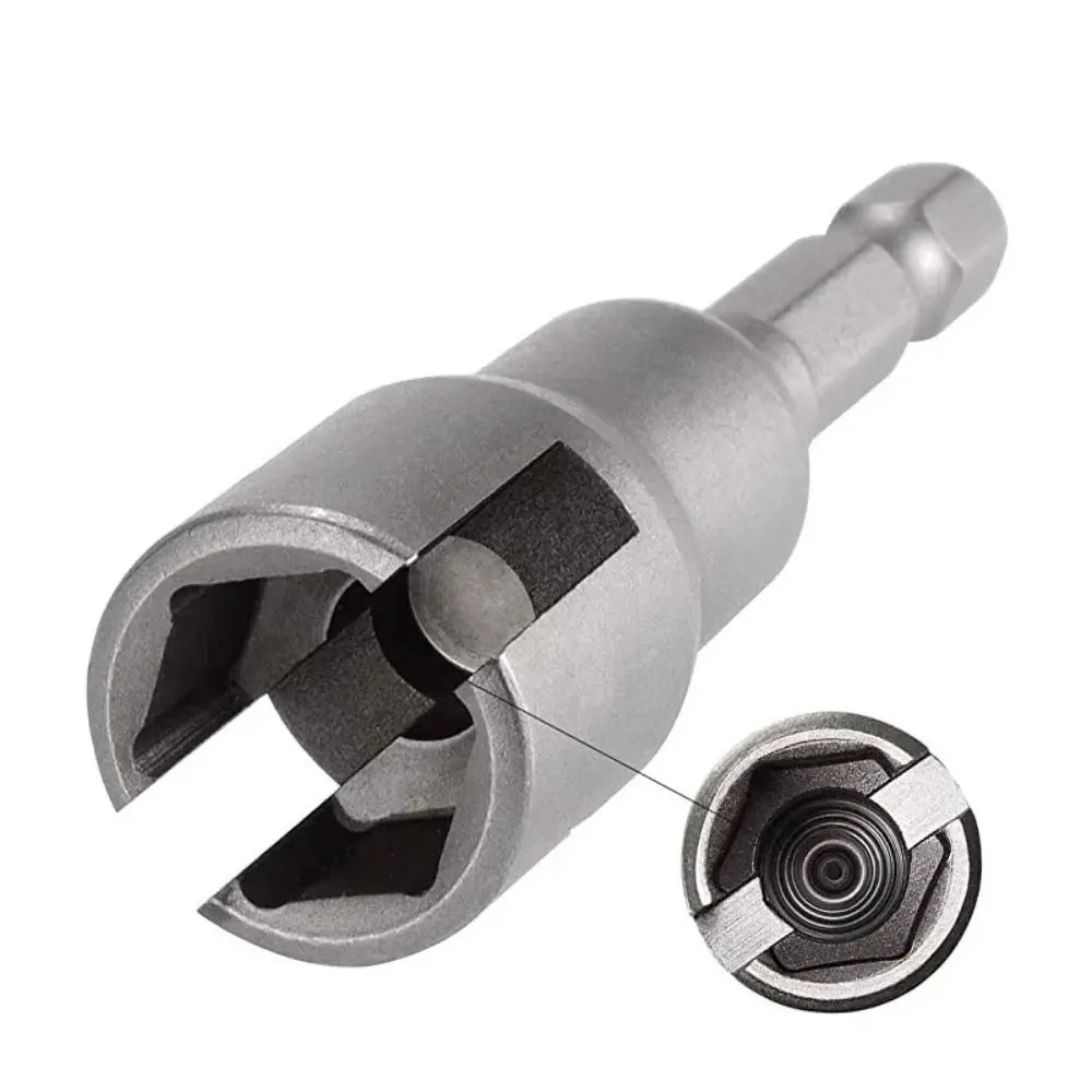 1/4'' Size Hexagon Shank Wing Socket 12mm Slotted 65mm Length Power Wing Nut Drive Long Power Wing Hex Shank