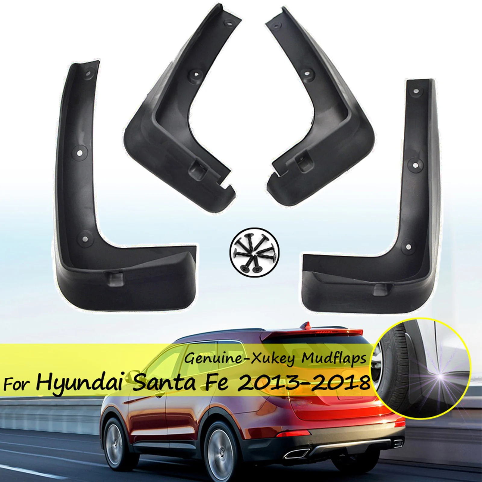 

4X Mudguards Mud Flaps Splash Guards Fender Liner Front Rear Left Right For Hyundai Santa Fe DM XL IX45 2013 - 2018 2017 2016