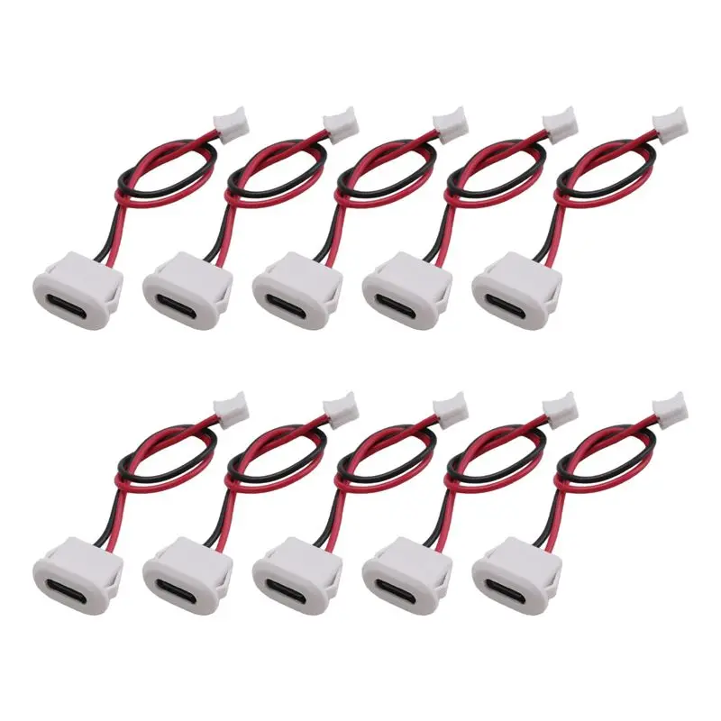 10Pcs Jack Female Type-C USB Connector USB Connector With Card Buckle High Current Fast Charging Jack Port USB-C Plug B