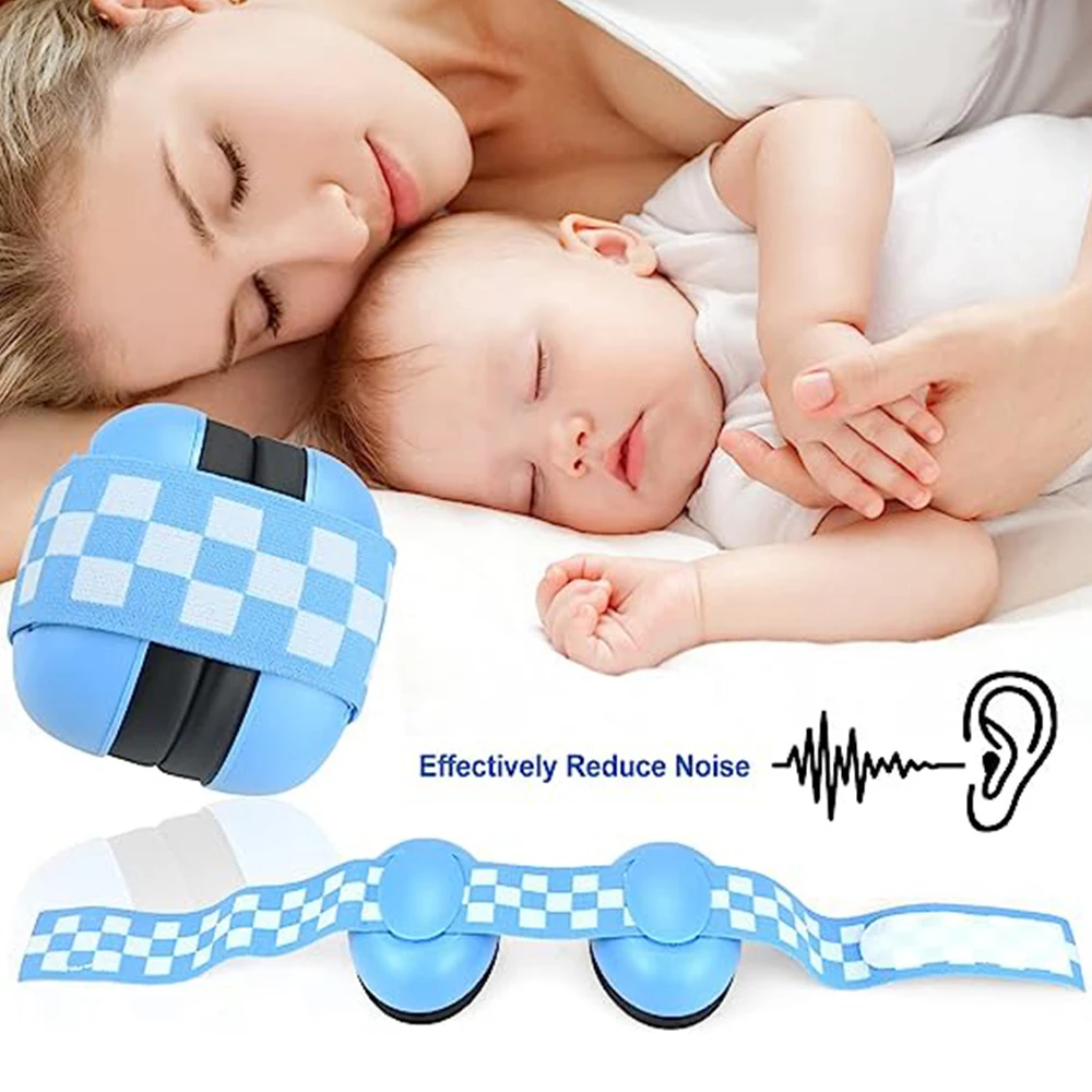 Baby Earmuffs Protection Comfortable Infant Ear Muffs Prevent Hearing Damage&Improve Sleep Adjustable Elastic Headband