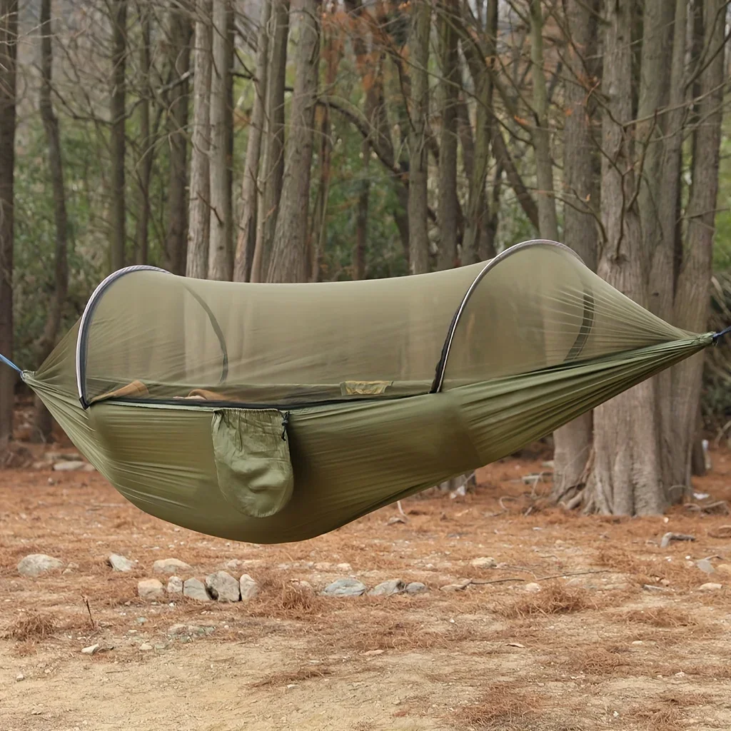 Portable Mosquito Net  Automatic Quick Opening Anti-mosquito Hammock Camping Swing Hammock For Outdoor Travel Sleep Equipment