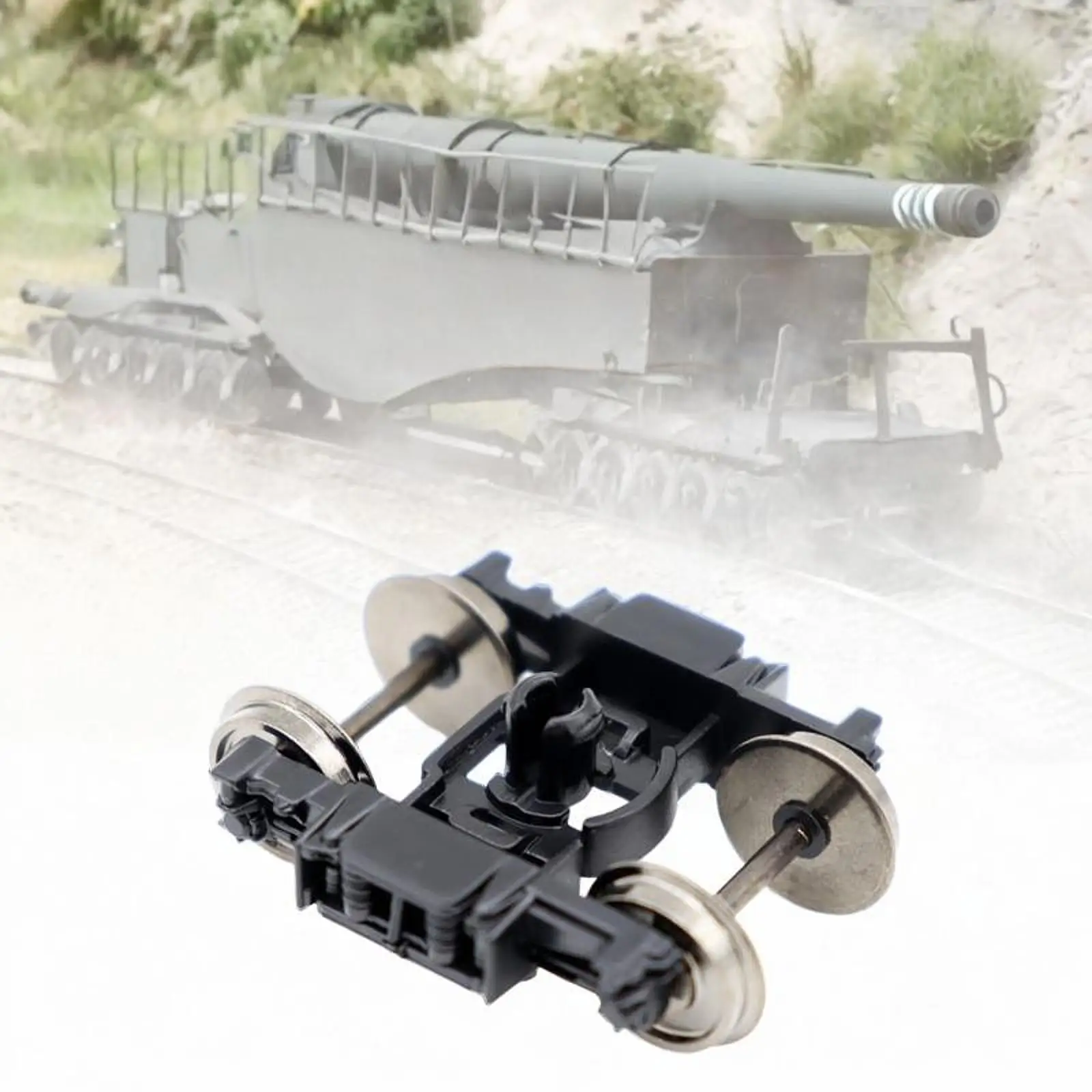 

HO Scale 1:87 Model Train Bogies,Railway Layout,DIY,Landscape Easy to Install Sturdy Replacement Metal Wheels for Model Train