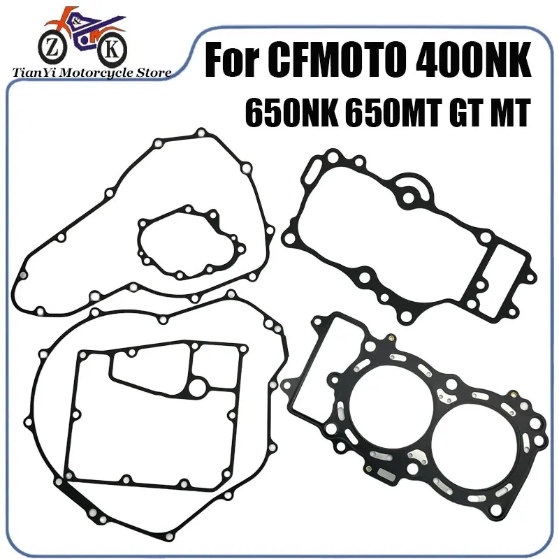 

NK650 Motorcycle Engine Gasket Kit For CFMOTO 400NK 650NK 650MT 650GT Cylinder Base Head Gasket Kit Replacement