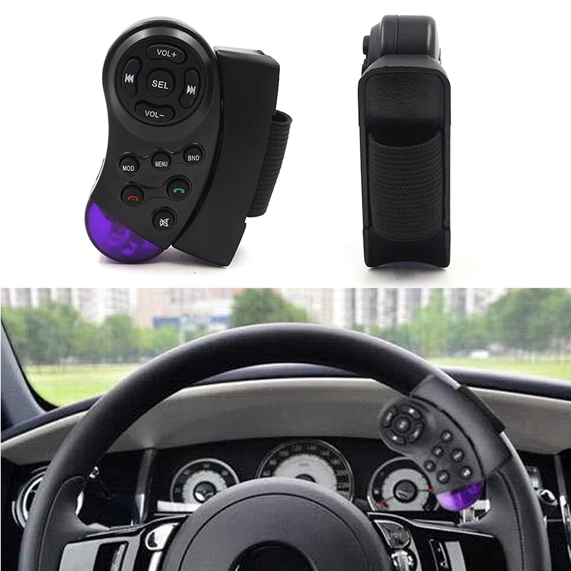 11-Key Car Steering Wheel Remote Control Wireless Control for Car Radio Multimedia Music Player DVD VCD AAA Battery Operated