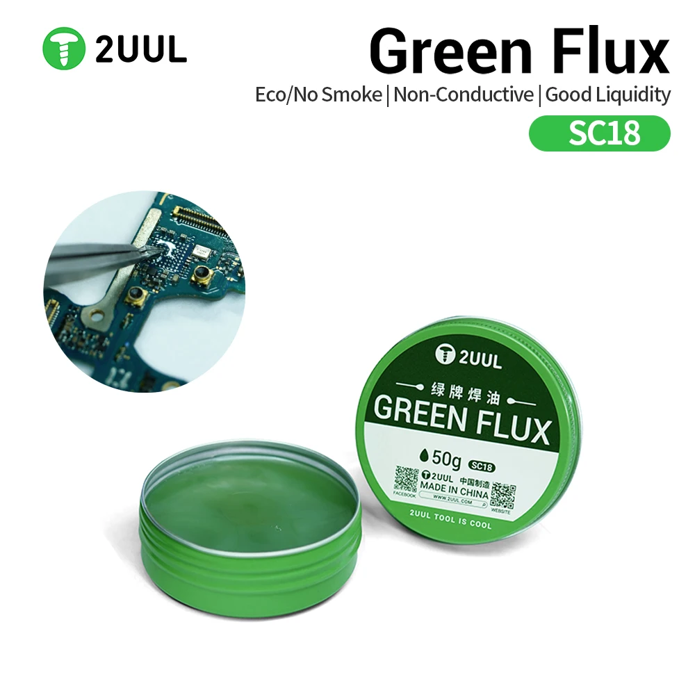 

2UUL SC18 Green Brand Environmentally Friendly Soldering Oil, Smokeless & Non-Conductive for Mobile Phone Repair Welding Tools