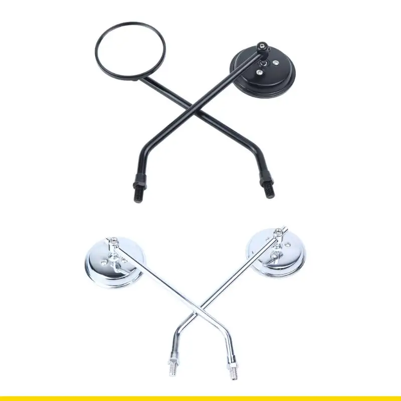 

SZCH Retro Long Stem Metal Motorcycle Scooter Bike Mirror For Wider Viewing 2pcs