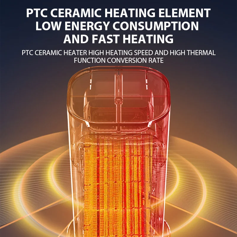 سخان محمول عمودي يهز الرأس PTC السيراميك التدفئة الدافئة منفاخ الهواء معطف شتوي آلة غرفة المنزل سخان كهربائي 1300 واط