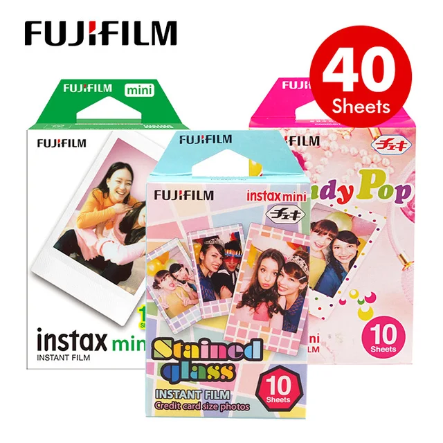 Fujifilm-Instax فيلم أبيض صغير للكاميرا الفورية ، ورق صور أصلي ، 12 فيلما ، 11 ، 7 + ، 8 ، 9 ، 25 ، 40 ، 70 ، 90 وصلة عدسة ، 3 "، 40 ورقة