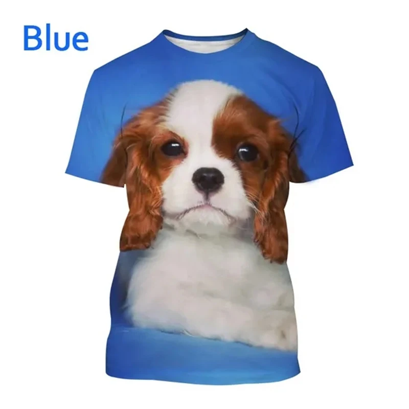 Beautiful Cavalier Dog 3D Printed T-Shirt King Charles Spaniel Fashion MenWomen\'s Personality Hip Hop Casual T Shirt Tees Tops