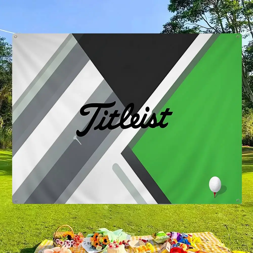 Brand T-Titleist Fashion High End Quality Banner Printing Artistic Atmosphere Style Camping Flag