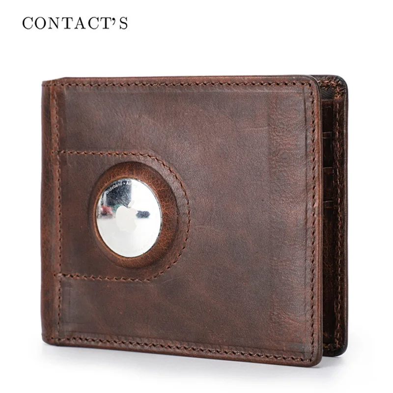 British Style Top Layer Cowhide Men  Anti Loss Tracker Position Multi Functional Horizontal Wallet Coin Purse Holder Men Wallets