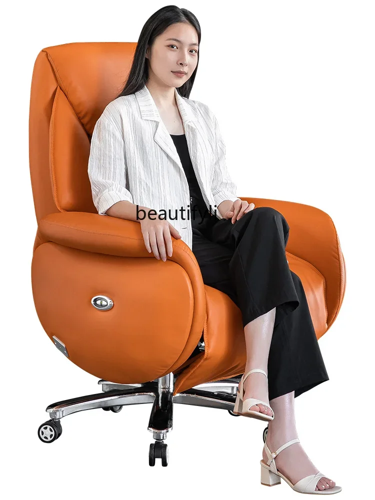 Electric Reclining Footrest Executive Chair Business Leather Computer Chair Office Chair