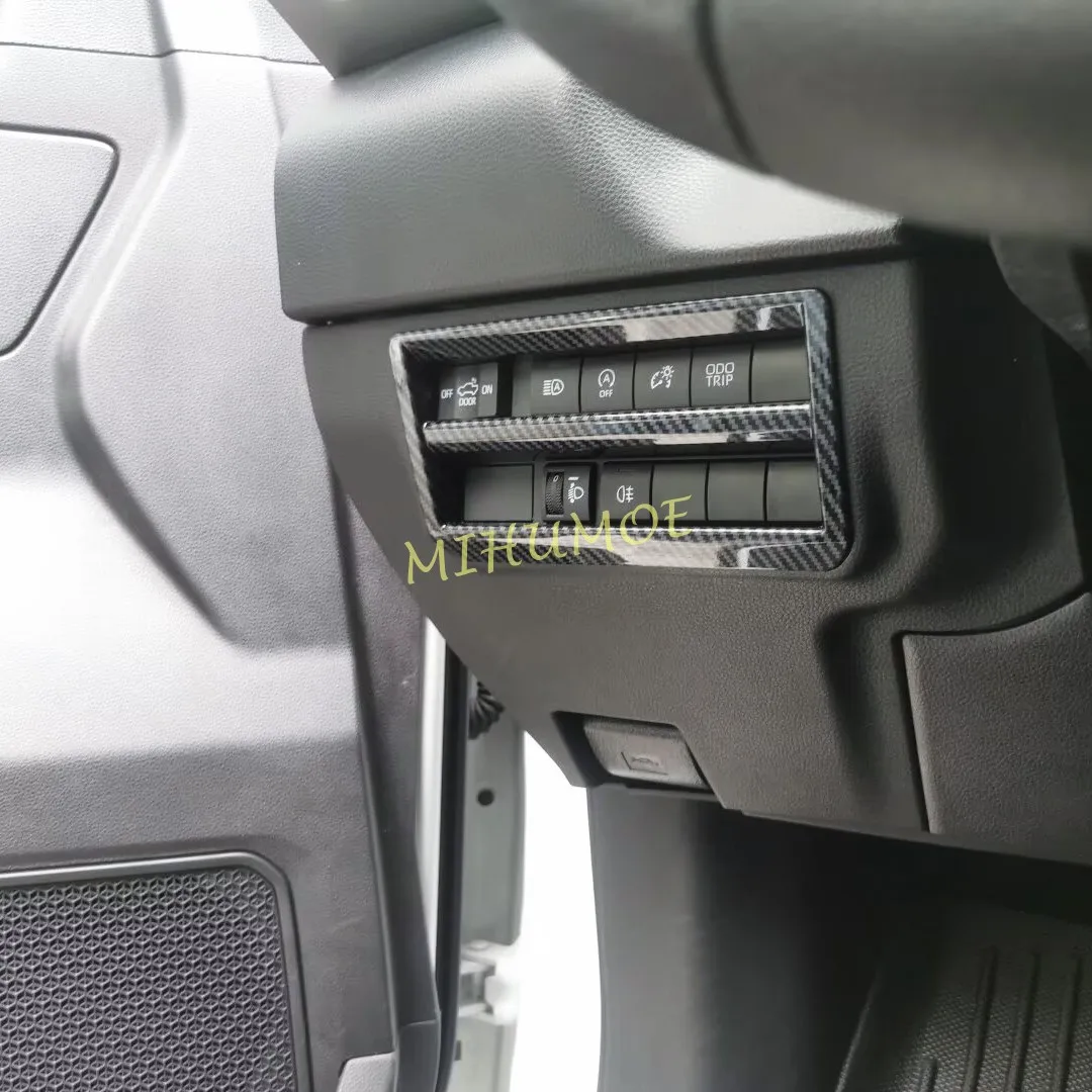 لتويوتا تندرا سيكويا 2023 2024 2025 LHD سيارة مركز وحدة التحكم العلوي مفتاح لمبة غطاء ملصق الديكور ألياف الكربون #2