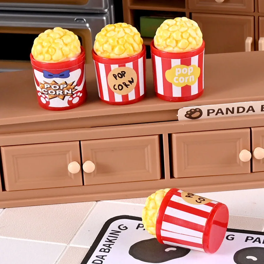 10Pcs Resin Popcorn Miniature Simulation Bucket Home Model DIY Decoration Toy Dollhouse Pendants Accessories