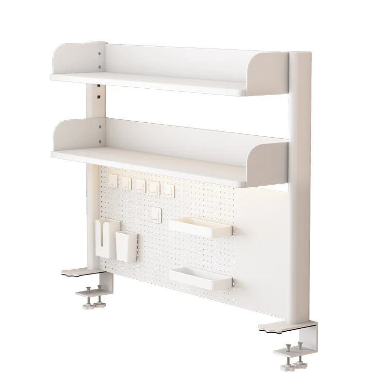 Easy Installation Multi-layer Perforated Board Bookshelf Adjustable Layer Spacing DeskStorage Rack U-shaped Clip Bookstand 1-5cm